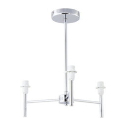 First Choice Lighting Set Of 2 Brea - Chrome 3 Arm Semi Flush Fittings Only - thumbnail 3