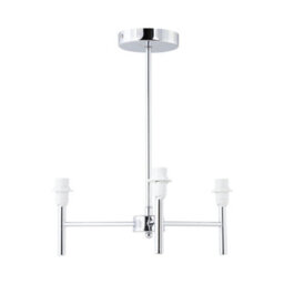 First Choice Lighting Set Of 2 Brea - Chrome 3 Arm Semi Flush Fittings Only - thumbnail 2