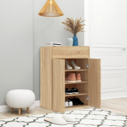 Walplus Shoe Cabinet Sonoma Oak 60X35X84 Cm Engineered Wood - thumbnail 3