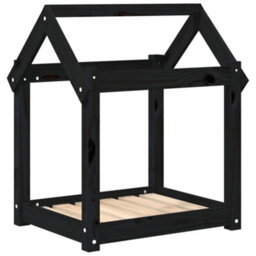 Berkfield Dog Bed Black 61X50X70 Cm Solid Wood Pine - thumbnail 2