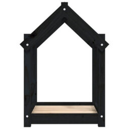 Berkfield Dog Bed Black 61X50X70 Cm Solid Wood Pine - thumbnail 6