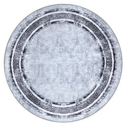 RugsX Miro 51254.802 Circle Washing Carpet Marble, Greek Anti-Slip - Grey /  Circle 80 Cm - thumbnail 2