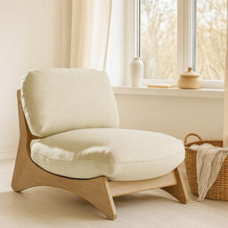 Furniturebox Uk Iko Solid Wood & Cream Indoor / Outdoor Accent Chair - thumbnail 1
