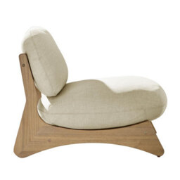 Furniturebox Uk Iko Solid Wood & Cream Indoor / Outdoor Accent Chair - thumbnail 3