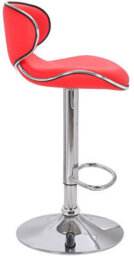 Lamboro Carcaso Single Kitchen Bar Stool, Chrome Footrest, Height Adjustable Swivel Gas Lift, Breakfast Bar & Home Barstool, Red - thumbnail 2