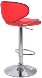 Lamboro Carcaso Single Kitchen Bar Stool, Chrome Footrest, Height Adjustable Swivel Gas Lift, Breakfast Bar & Home Barstool, Red - thumbnail 4