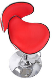 Lamboro Carcaso Single Kitchen Bar Stool, Chrome Footrest, Height Adjustable Swivel Gas Lift, Breakfast Bar & Home Barstool, Red - thumbnail 6