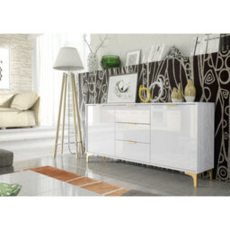 Sideboard Goldline Gloss 140Cm - Glossy White - thumbnail 9