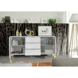 Sideboard Goldline Gloss 140Cm - Glossy White - thumbnail 3