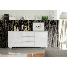 Sideboard Goldline Gloss 140Cm - Glossy White - thumbnail 2