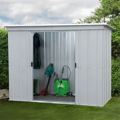 "iLikeStores 9Ft 2"" X 3Ft 5"" Pent Metal Garden Shed - Grey (9Ft 2"" X 3Ft 5"" / 9""2' X 3""5' / 2.84M X 1.04M)"