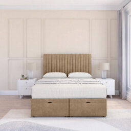 "Sloomy 6Ft Manhattan Naples Mink Memory Foam Bed Set With 2 Drawers, Mattress & 26"" Headboard - Super King" - thumbnail 2
