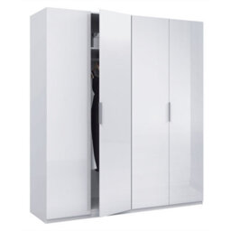 Direct Furniture Suppliers Ltd Max 4 Door Wardrobe 180Cm Wide - Satin White - thumbnail 4