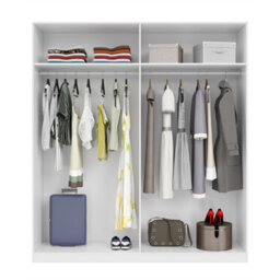 Direct Furniture Suppliers Ltd Max 4 Door Wardrobe 180Cm Wide - Satin White - thumbnail 5