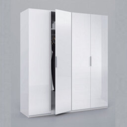 Direct Furniture Suppliers Ltd Max 4 Door Wardrobe 180Cm Wide - Satin White - thumbnail 2