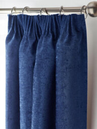 Luxury Living Chenille Blackout Pencil Pleat Taped Top Curtains Blue - thumbnail 2