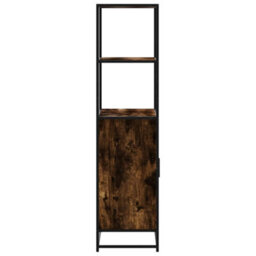 Walplus Highboard Smoked Oak 68X35X139 Cm Engineered Wood And Metal - thumbnail 5