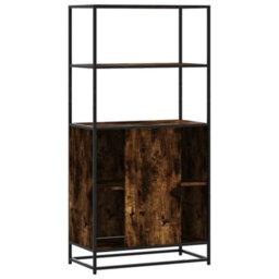 Walplus Highboard Smoked Oak 68X35X139 Cm Engineered Wood And Metal - thumbnail 6