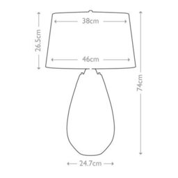 Luminosa Lighting Elstead Lena 2 Light Large Plum Table Lamp With Off-White Shade, Plum-Tinted Glass , Off-White Shade, E27 - thumbnail 3