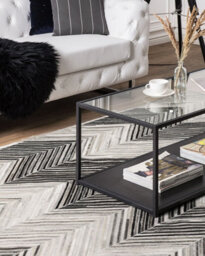 Beliani Rug Aytepe Grey 160 X 230 Cm Leather - thumbnail 2