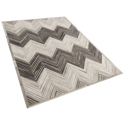 Beliani Rug Aytepe Grey 160 X 230 Cm Leather - thumbnail 4