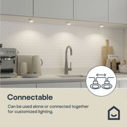 GoodHome Ledyard White Mains-Powered Led Neutral White Cabinet Downlight Ip20 (L)64mm (W)64mm, Pack Of 3 - thumbnail 8