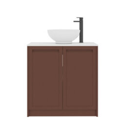 Royal Bathrooms Royal Bathroom Elmore 800mm Terracotta Clay Freestanding Bathroom Vanity Unit 2 Door Plain White Worktop With Breeze Basin - thumbnail 7