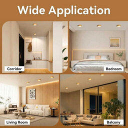Amorly 2 Pack Wood Grain 2W Color Ceiling Light Led Spot Downlight Surface Mounted Downlights Thin Foldable Spotlight For Living Room - thumbnail 4