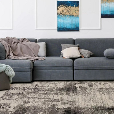 Xample Nova Mirage Charcoal Rug 200 X 290 Cm Machine Woven Polypropylene Rug, Durable Low Pile, Made In Turkey - image 1