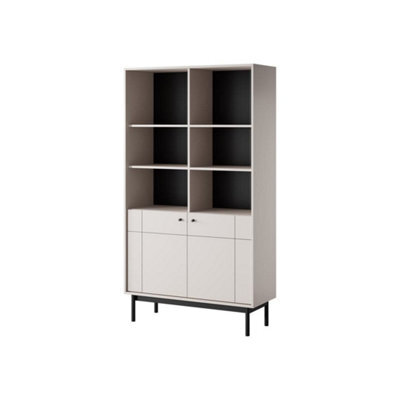 Arte Elegant Japandi Bookcase H1850mm W1040mm D390mm In Cashmere - Refined Literary Haven - image 1