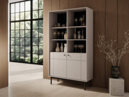 Arte Elegant Japandi Bookcase H1850mm W1040mm D390mm In Cashmere - Refined Literary Haven - thumbnail 3