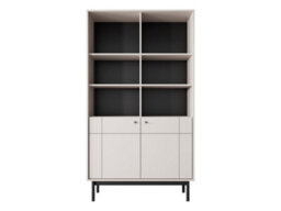 Arte Elegant Japandi Bookcase H1850mm W1040mm D390mm In Cashmere - Refined Literary Haven - thumbnail 2