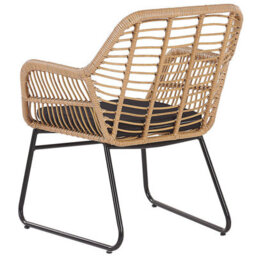 Beliani Garden Lounge Set With Table 4 Seater Minori Pe Rattan Beige - thumbnail 9
