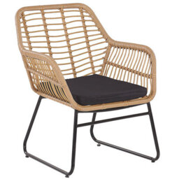 Beliani Garden Lounge Set With Table 4 Seater Minori Pe Rattan Beige - thumbnail 8