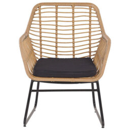 Beliani Garden Lounge Set With Table 4 Seater Minori Pe Rattan Beige - thumbnail 7