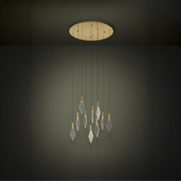 Eglo Mirador Led Pendant Light, Brass And Gold Chandelier Style, 10 Light Warm White, 58Cm - thumbnail 1