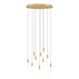 Eglo Mirador Led Pendant Light, Brass And Gold Chandelier Style, 10 Light Warm White, 58Cm - thumbnail 2