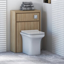 Royal Bathrooms Livora 555mm Natural Oak Btw Wc Unit With Crosby Rimless Toilet Pan & Seat, Cistern - thumbnail 1