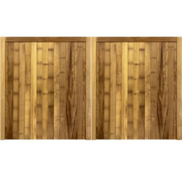 Ruby UK Ruby Iroko Croyde 3/4 1/4 Entrance Gate Pair Ruby Mortise & Tenon Wood Gates 0.9M Wide X 1.5M High Right Hand Hinge - thumbnail 2