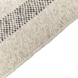 Beliani Handwoven Wool Rug Off-White And Black 80 X 150 Cm With Tassels - thumbnail 6