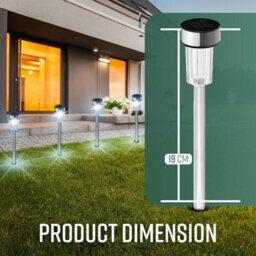 Globrite Solar Garden Lights - 10 Pack Stainless Steel - Waterproof Led Stake Lights For Pathways Driveways & Patio Décor - thumbnail 6