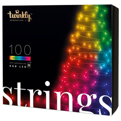 Twinkly Strings App-Controlled Led Christmas Lights With 100 Rgb (16 Million Colours) 8M Black Wire Indoor/outdoor Smart Lights - image 1
