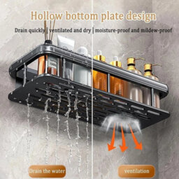 2X No-Drill Bathroom Shelf Shower Corner Rack Wall Mounted Storage Organizer New - thumbnail 3