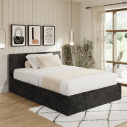 Gfw End Lift Ottoman Storage Bed King Black Crushed Velvet