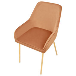 Beliani Set Of 2 Dining Chairs Loverna Velvet Orange - thumbnail 7