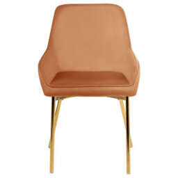 Beliani Set Of 2 Dining Chairs Loverna Velvet Orange - thumbnail 5