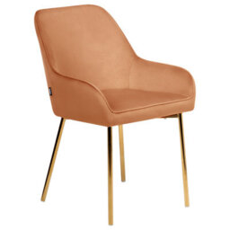 Beliani Set Of 2 Dining Chairs Loverna Velvet Orange - thumbnail 4