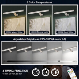 Harper Living 2 Packs Picture Lights Brushed Nickel, Rechargeable Lamp Dimmable & 3 Colour Temps - thumbnail 6