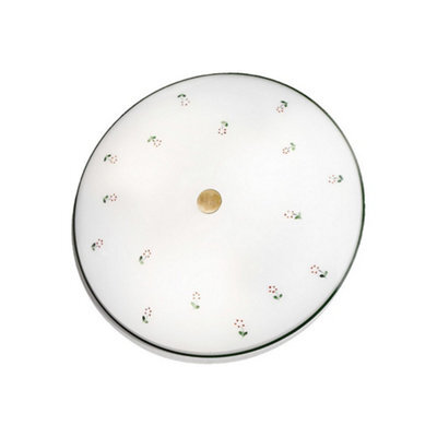 Luminosa Lighting Luminosa Nonna Cottage Style Glass Patterned Flush Ceiling Lamp Antique Brass, 3X E27 - image 1