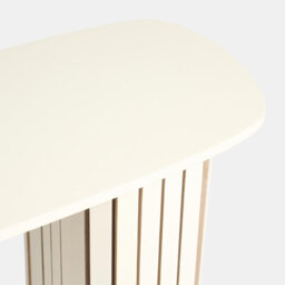 Ohs Madison Console Table Ribbed Engineered Wood Entryway Display Desk, Cream - thumbnail 4